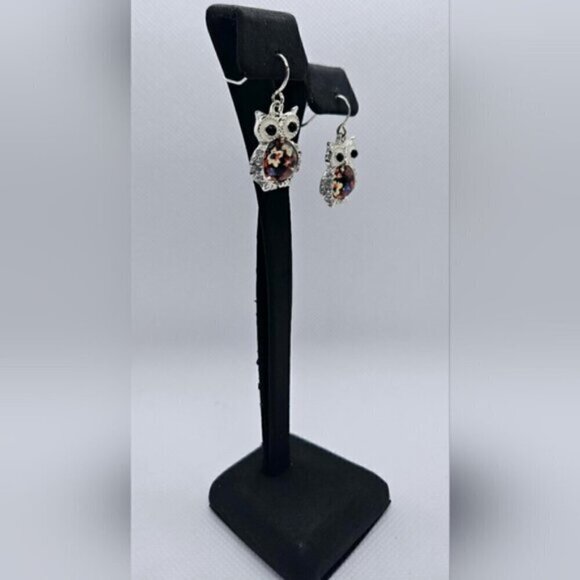Owl and Floral Earrings - Picture 3 of 4